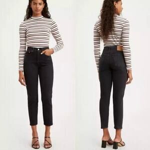 Levi’s Wedgie High Rise Tapered Leg Jeans Women’s Size 23 Black Denim NWT